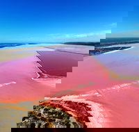 Pink Lake Aerial Flyover from Geraldton - SA Accommodation