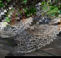 Weaving Woven Basket with Leather Handle - SA Accommodation